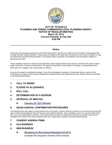 3 20 PZ Agenda.pdf - The City of Titusville, Florida