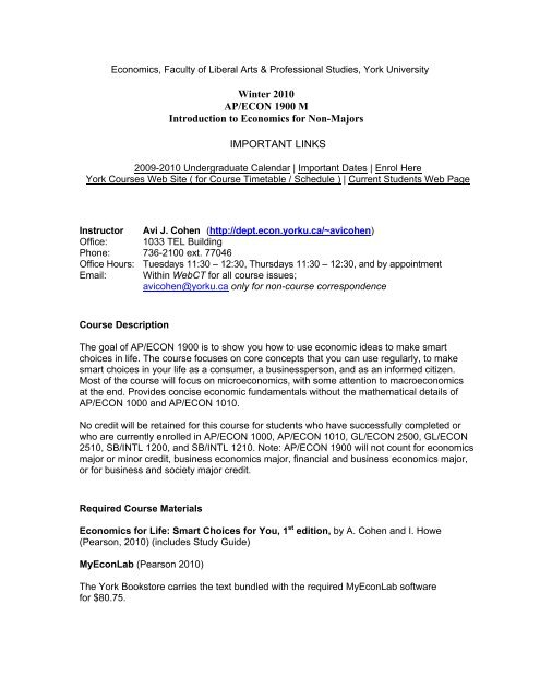 Introduction To Economics For Non Majors AP ECON 1900 3 0MW