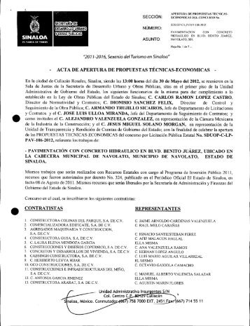 acta de apertura de propuestas tÃ©cnicas-economicas - Consejo ...