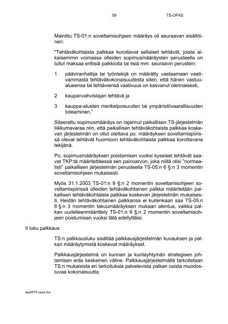 Kunnallinen teknisen henkilöstön virka- ja työehtosopimus - Lahti