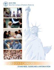 2012-2013 CATALOG - New York College of Podiatric Medicine