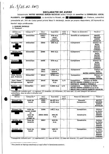 DECLARATIE DE AVERE - Ploiesti.ro