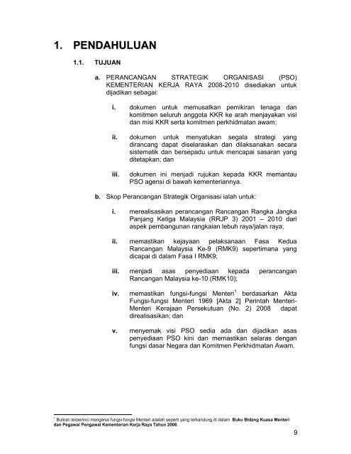 1. PENDAHULUAN - Kementerian Kerja Raya Malaysia