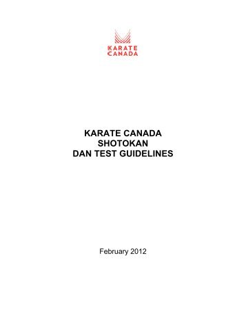 karate canada shotokan dan test guidelines