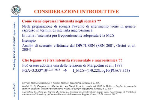 TEMA 1: La definizione dell'Input Sismico per valutazioni ... - ReLUIS