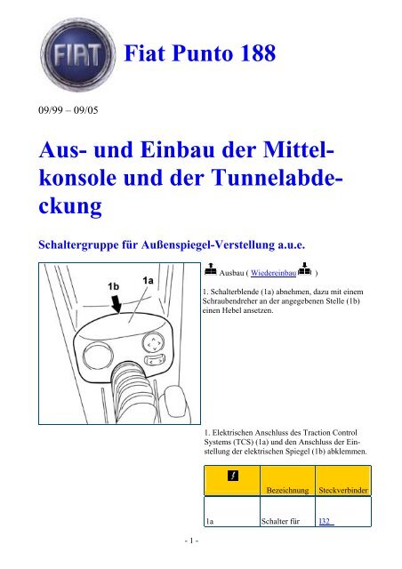 Fiat Punto 188 Analoges Kombiinstrument.pdf - AutoExtrem.de