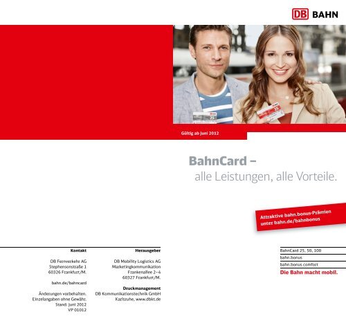 BahnCard – alle Leistungen, alle Vorteile.
