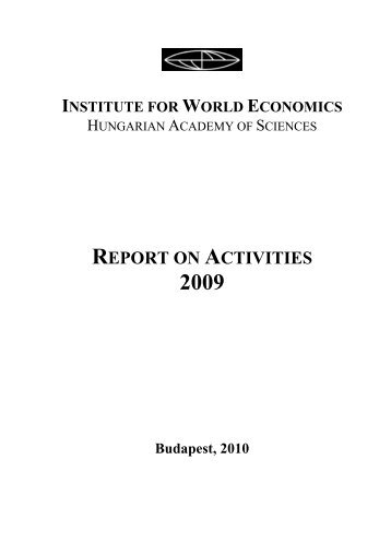 report on activities 2009 - Magyar