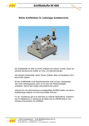 Schliffbildkoffer SK 4000 - Elpac Components und Verbindungstechnik
