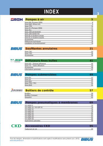 Pompes Ã  air 5 Soufflantes annulaires 21 Diffuseurs ... - BIBUS France