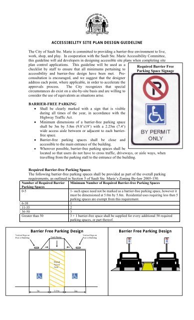 ACCESSIBILITY SITE PLAN DESIGN GUIDELINE Required Barrier ...