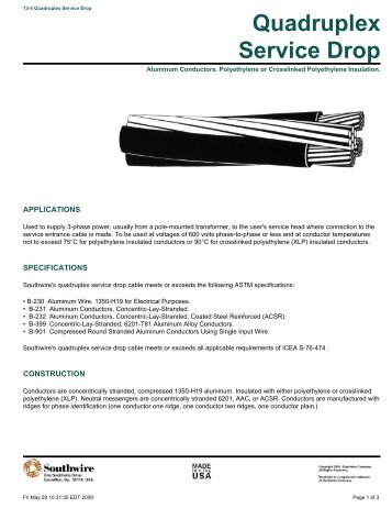 Quadruplex Service Drop - Southwire