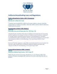 California Breastfeeding Laws and Regulations