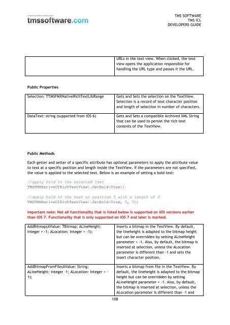 TMS iCL DEVELOPERS GUIDE - TMS Software