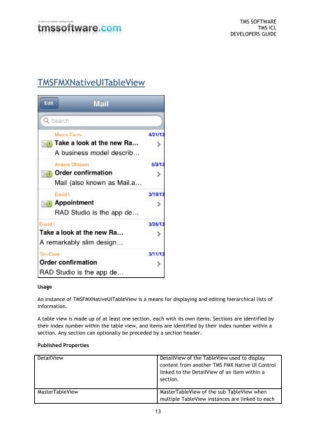 TMS iCL DEVELOPERS GUIDE - TMS Software