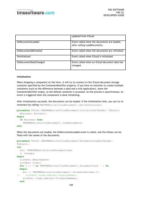 TMS iCL DEVELOPERS GUIDE - TMS Software