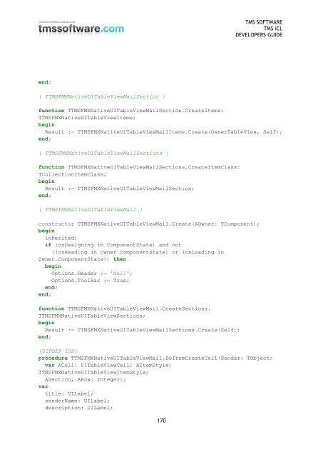 TMS iCL DEVELOPERS GUIDE - TMS Software