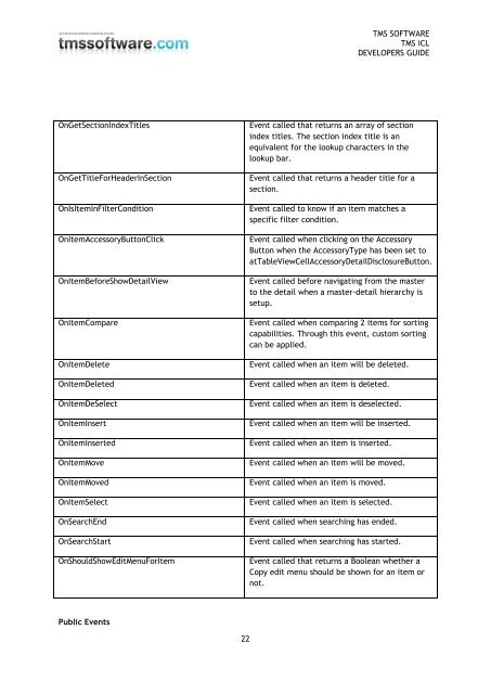 TMS iCL DEVELOPERS GUIDE - TMS Software