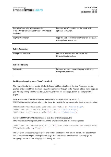 TMS iCL DEVELOPERS GUIDE - TMS Software