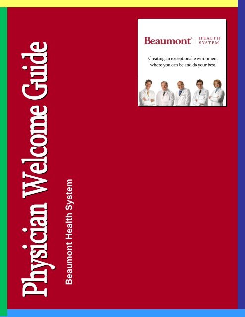 Physician Welcome Guide - Beaumont physicians