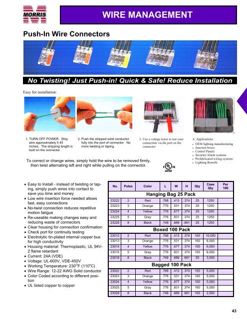 ALPHABETIC INDEX - Morris Products