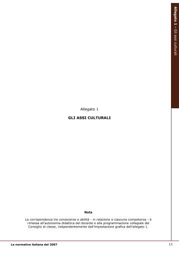 13 Allegato 1 GLI ASSI CULTURALI - Obbligo di Istruzione | Diritto e ...