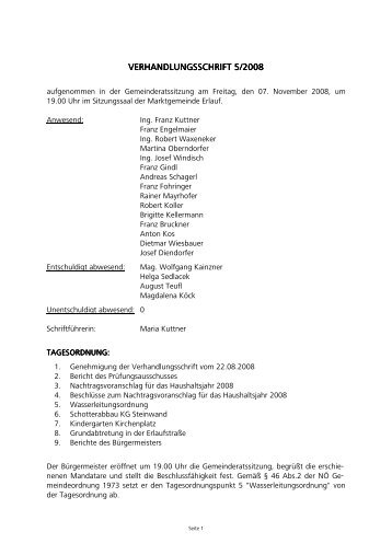 Gemeinderatssitzung 07. 11. 2008 (28 KB) - .PDF