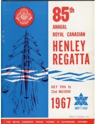 1967 - the Royal Canadian Henley Regatta Databases