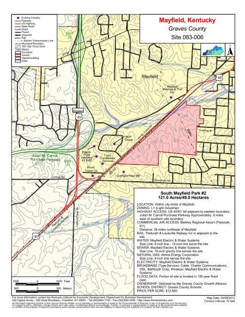 Graves County Ky Map Site/Community Map - Kentucky Cabinet For Economic Development