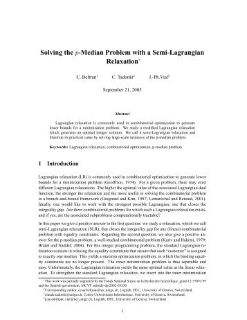 Solving the p-Median Problem with a Semi-Lagrangian Relaxation