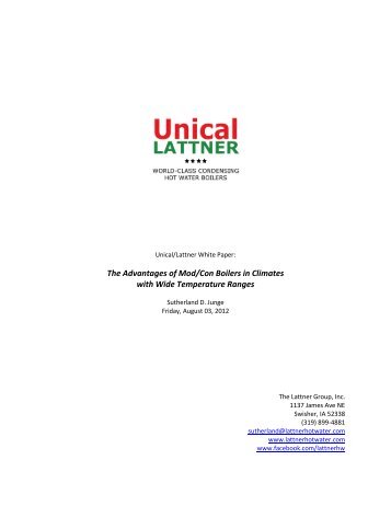 The Advantages of Mod/Con Boilers in Climates with Wide ...