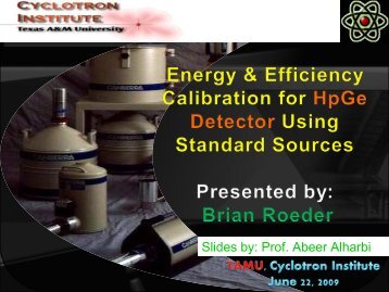 Energy and Efficeincy Calibration for HpGe Detector Using Standard ...