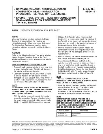 • DRIVEABILITY—FUEL SYSTEM—INJECTOR Article No ...