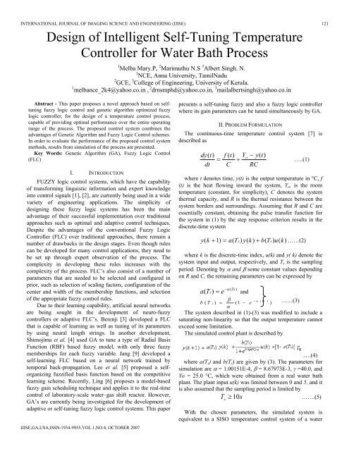 Design of Intelligent Self-Tuning Temperature Controller - Itfrindia.org