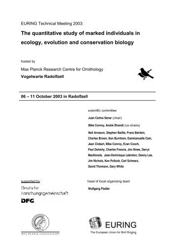 The quantitative study of marked individuals in ecology, evolution ...