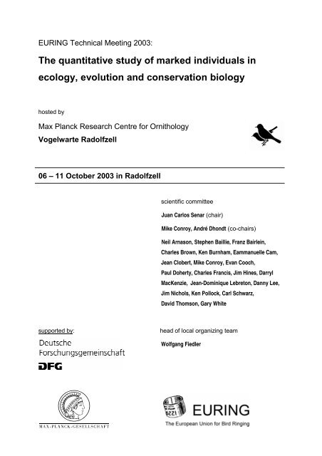 The quantitative study of marked individuals in ecology, evolution ...