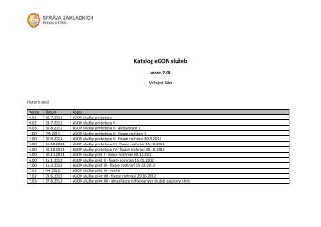 Katalog eGON sluÅ¾eb - SprÃ¡va zÃ¡kladnÃ­ch registrÅ¯