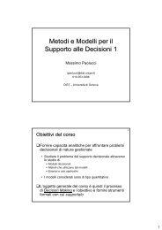 Metodi e Modelli per il Supporto alle Decisioni 1 - Massimo Paolucci