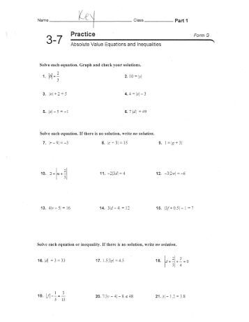 Printables Absolute Value Practice Worksheet absolute value equations and inequalities worksheet form g hwq ter plot name hamilton local schools