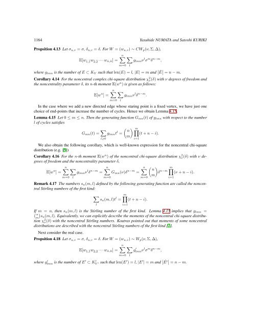 On formulas for moments of the Wishart distributions as weighted ...