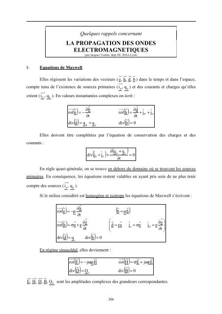 Formulaire Maxwell