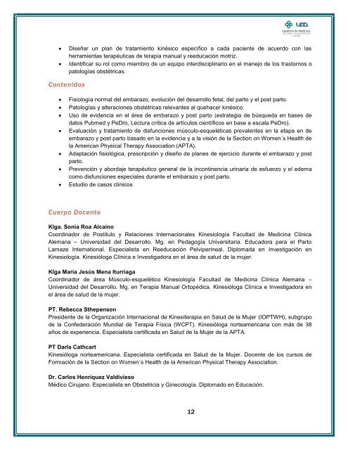 Descargar Brochure (PDF 499 KB) - Facultad de Medicina UDD ...