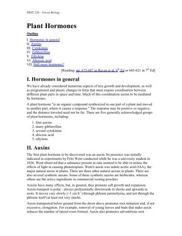 Plant Hormones - Forest Biology