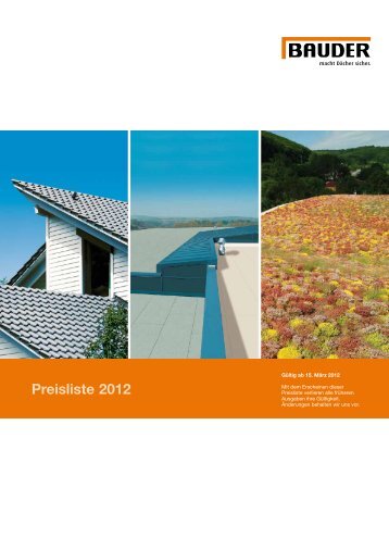 Preisliste 2012 - Bauder