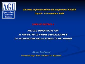 metodi innovativi per il progetto di opere geotecniche e - ReLUIS