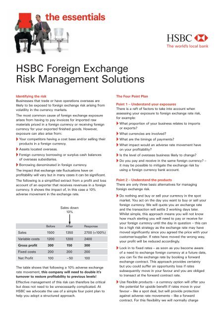 Foreign Exchange Risk Hsbc Global Banking And Markets Foreign Exchange Risk Hsbc Global