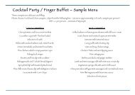 Cocktail Party / Finger Buffet â Sample Menu - Boatbookings