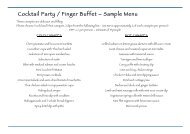 Cocktail Party / Finger Buffet â Sample Menu - Boatbookings