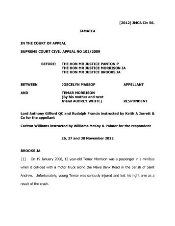 Massop (Joscelyn) v Morrison (Temar).pdf - The Court of Appeal