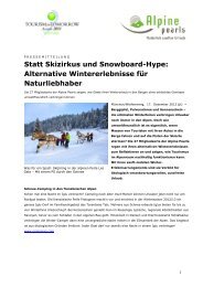 Statt Skizirkus und Snowboard-Hype: Alternative ... - Alpine Pearls